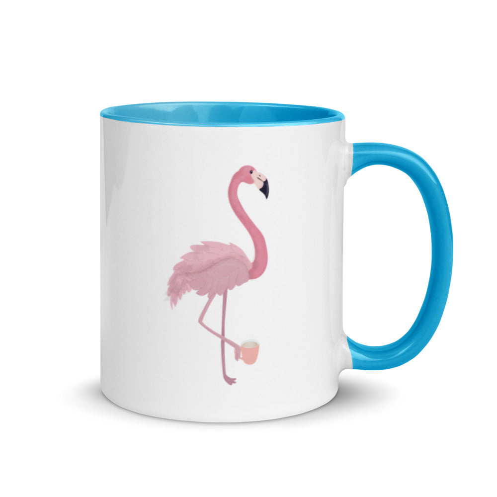 Flamingo Themed Gifts - Flamingo With Coffee Mug