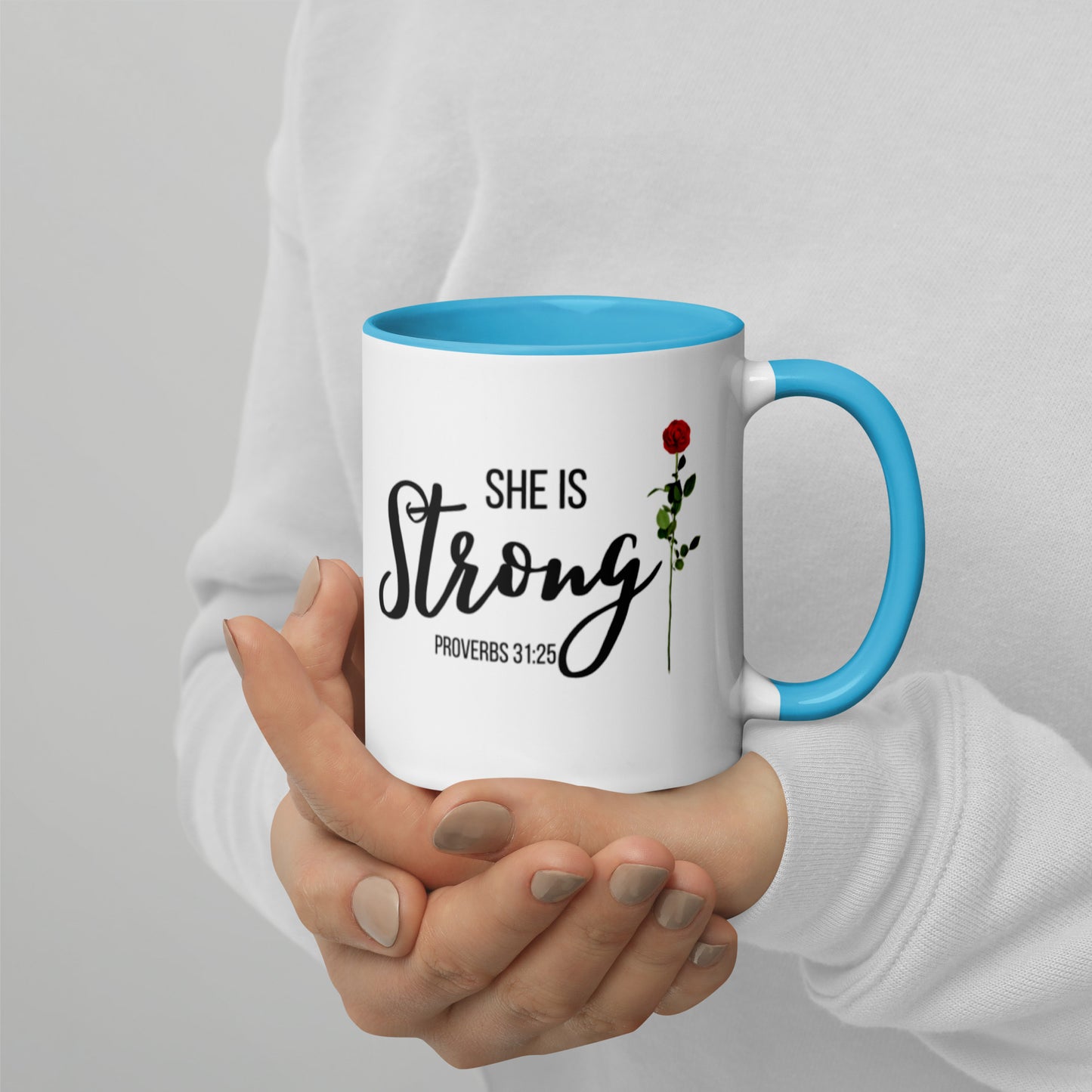 She Is Strong Mug with Color Inside