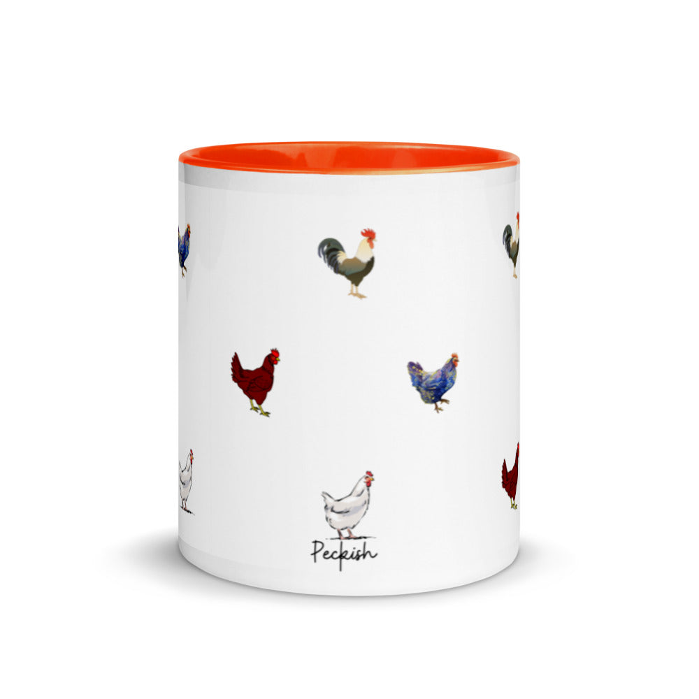 Chicken Coffee Mug with Color Inside, Easter Gifts For Adults, Perfect Gift For Chicken Keeper, Chicken Enthusiast