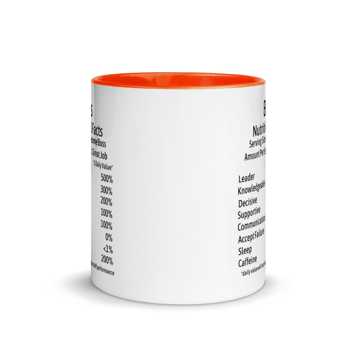 Boss Coffee Mug Two Tone Nutrition Facts Cup Appreciation Gifts For Bossed Up Lady, Girl, Women, Men, Bosses Day, Leaving Present, Birthday Gift