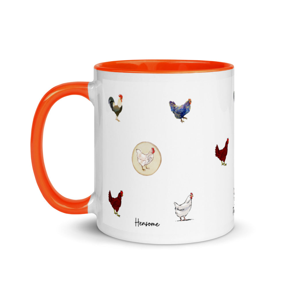 Chicken Coffee Mug with Color Inside, Easter Gifts For Adults, Perfect Gift For Chicken Keeper, Chicken Enthusiast