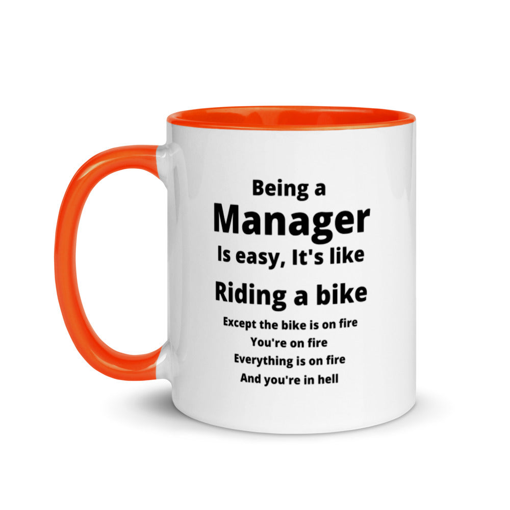 Manager Mug, with Color Inside, Being A Manager Is Easy, Ideal Gift For, Managers, Team Manager, Case Manager Gifts, Best Manager Gifts