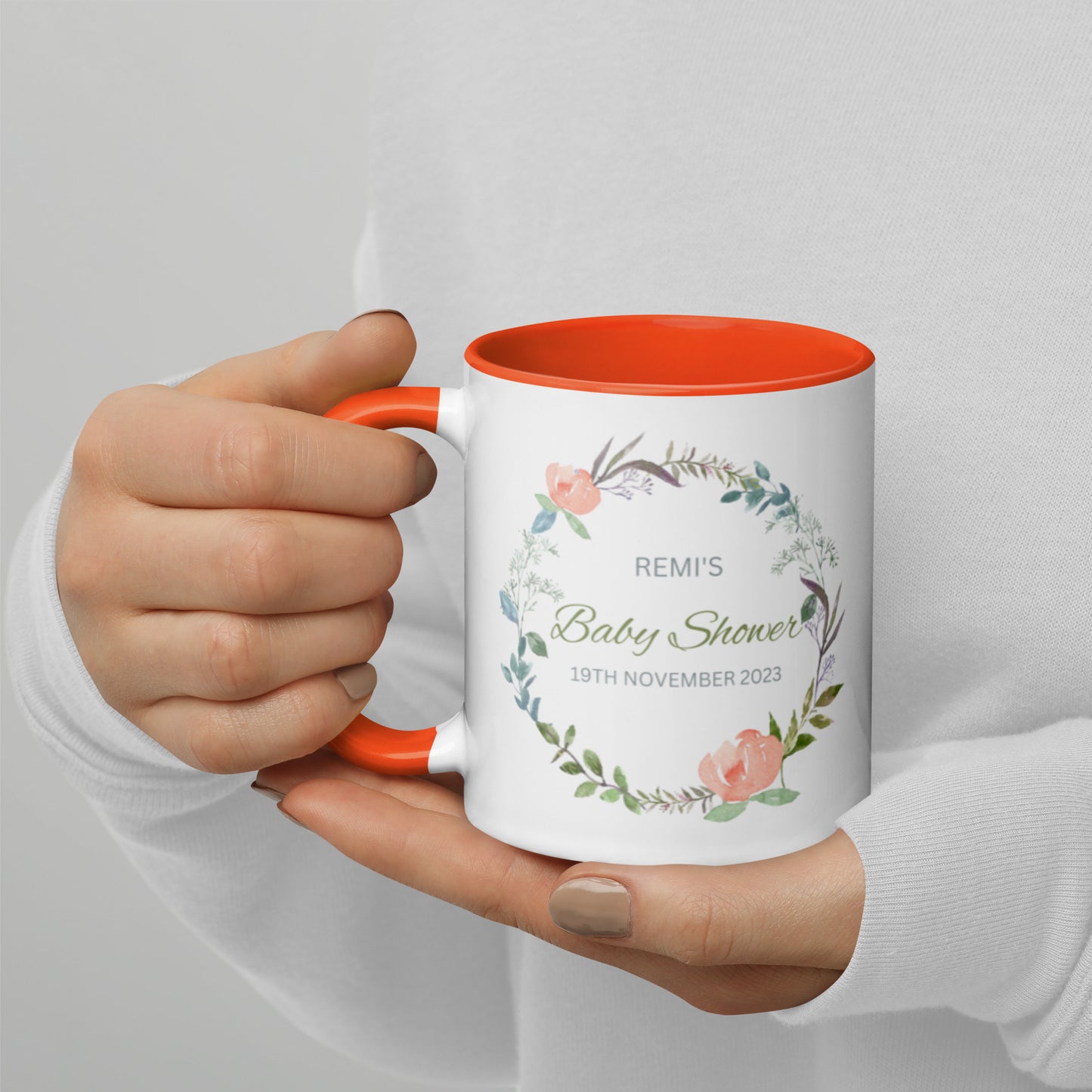 Personalised Baby Shower Mug with Color Inside