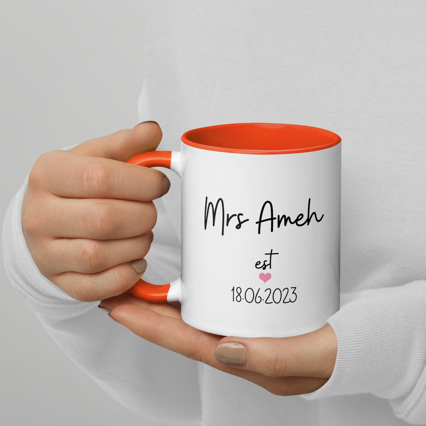 Personalised Mrs Mug Two Tone