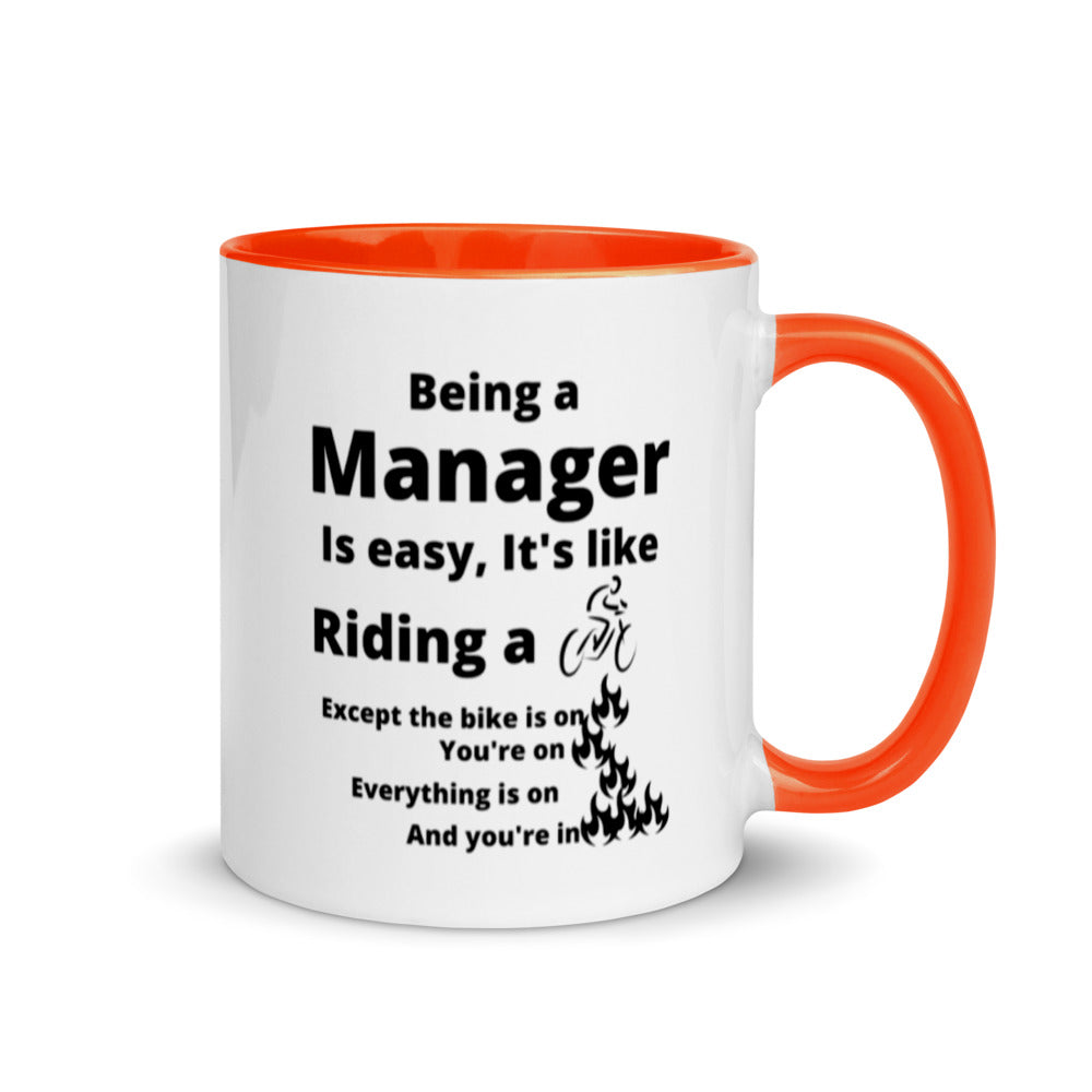 Manager Mug, with Color Inside, Being A Manager Is Easy, Ideal Gift For, Managers, Team Manager, Case Manager Gifts, Best Manager Gifts