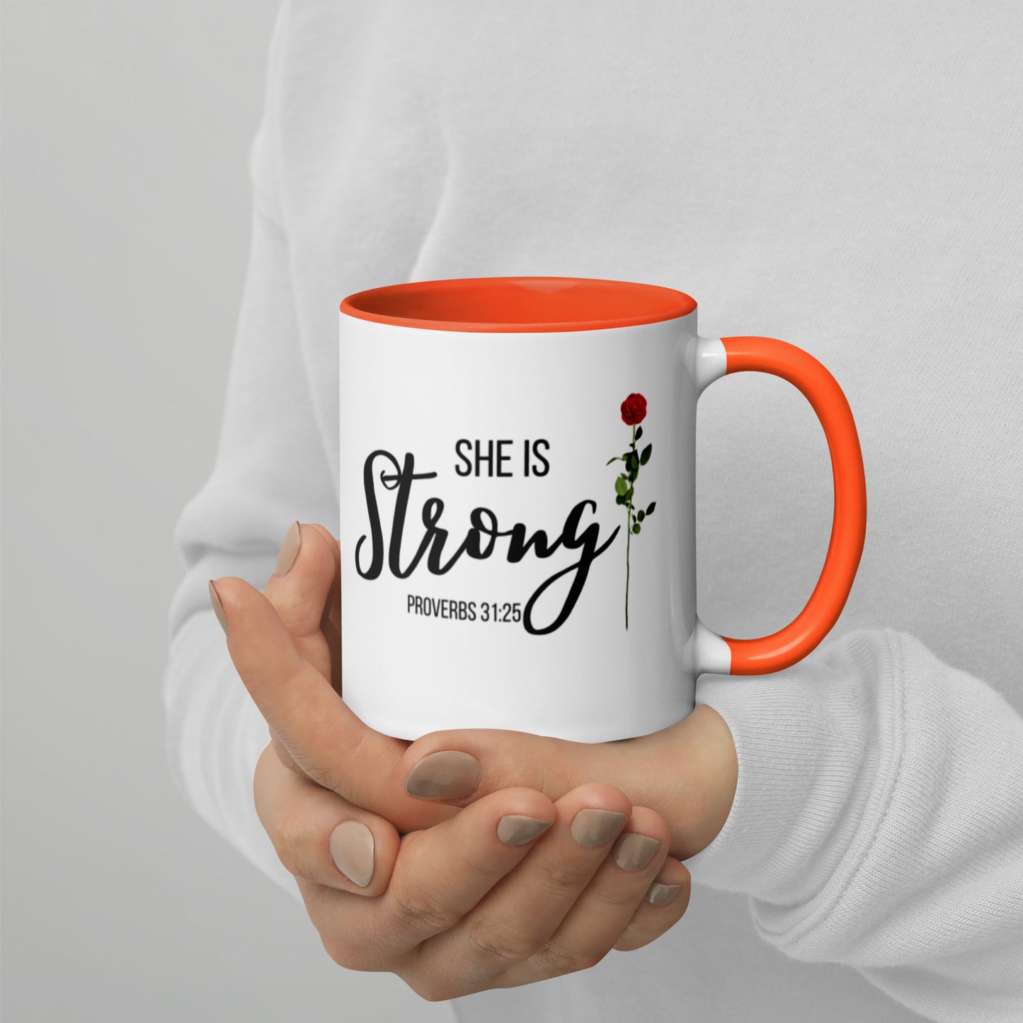 She Is Strong Mug with Color Inside