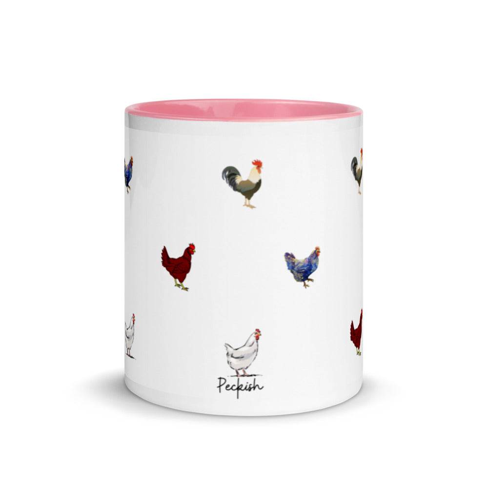 Chicken Coffee Mug with Color Inside, Easter Gifts For Adults, Perfect Gift For Chicken Keeper, Chicken Enthusiast