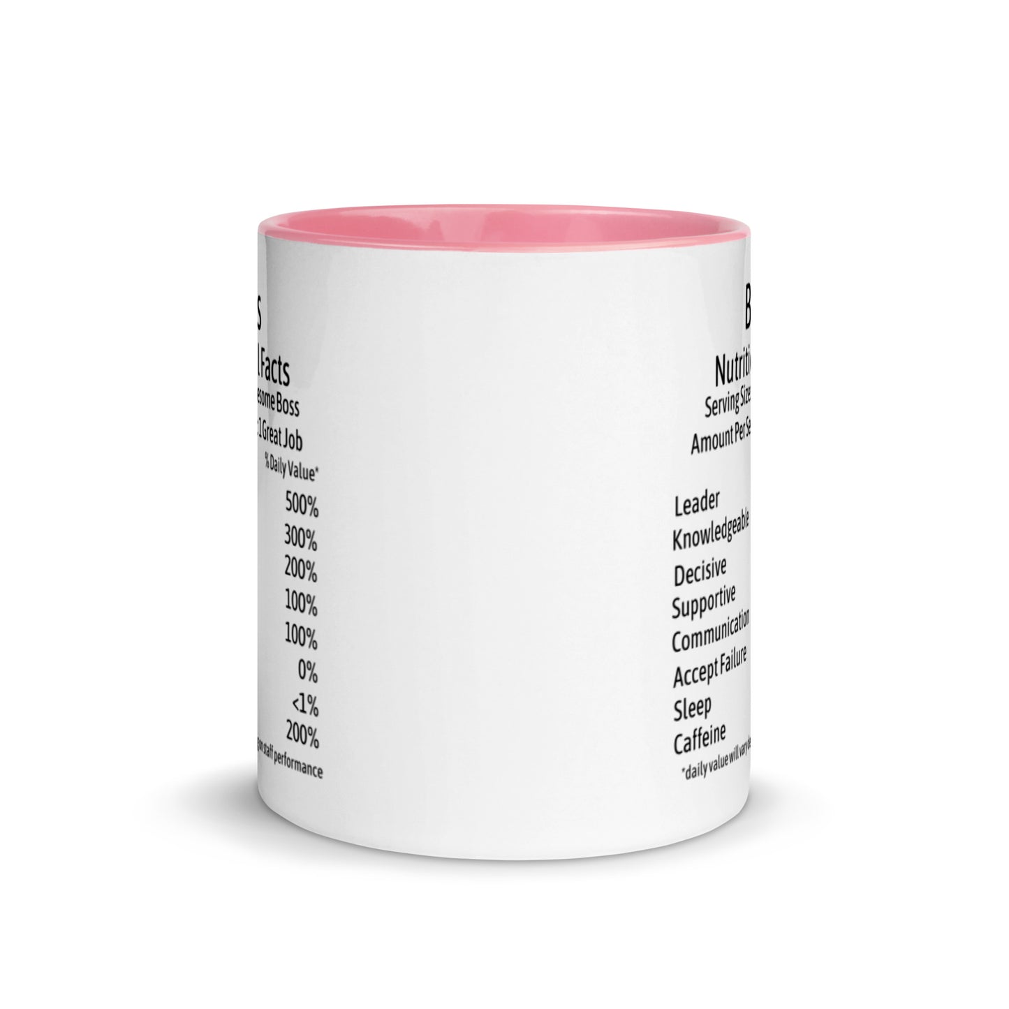 Boss Coffee Mug Two Tone Nutrition Facts Cup Appreciation Gifts For Bossed Up Lady, Girl, Women, Men, Bosses Day, Leaving Present, Birthday Gift