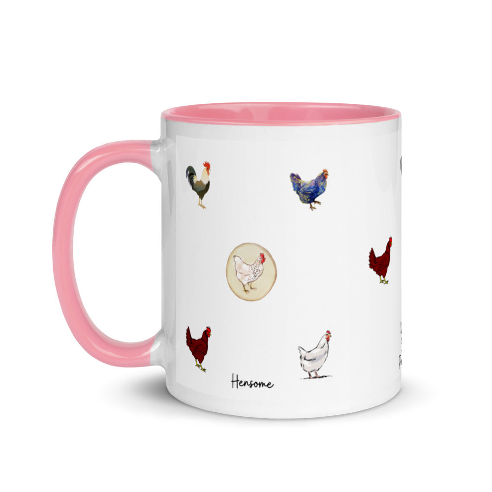 Chicken Coffee Mug with Color Inside, Easter Gifts For Adults, Perfect Gift For Chicken Keeper, Chicken Enthusiast