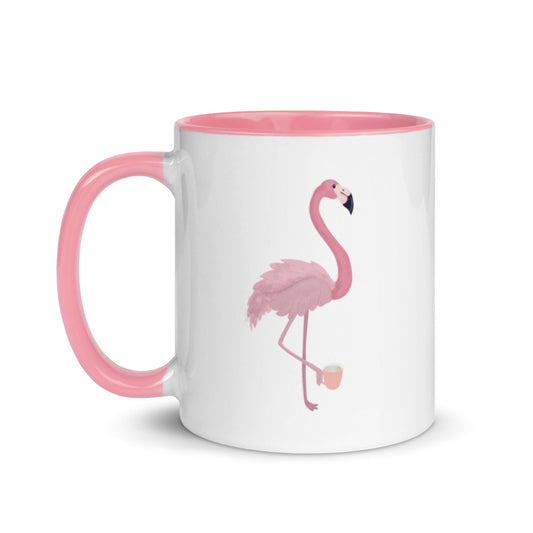 Flamingo Themed Gifts - Flamingo With Coffee Mug