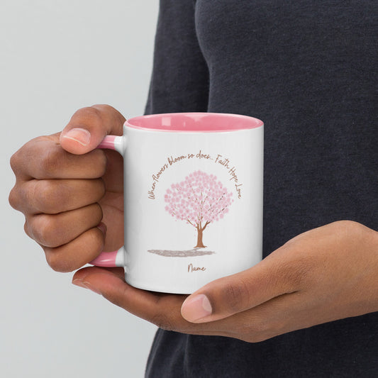 Cherry Blossom Gift - Personalised Mug With Sweet Inspirational Quote