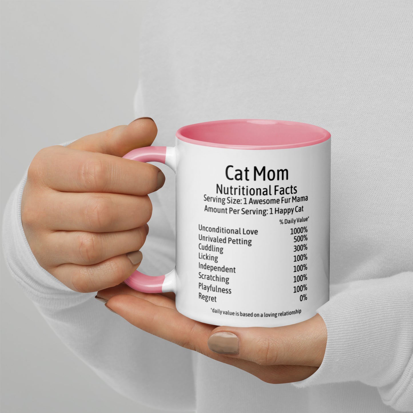 Cat Mom Mug with Color Inside