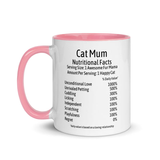 Cat Mum Mug with Color Inside
