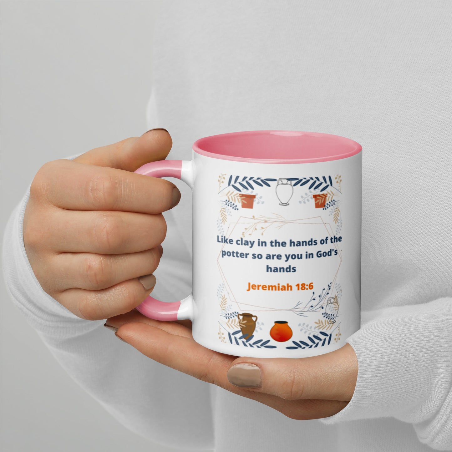 Jeremiah 18:6 Two Tone Coffee Mug, Christian Mug, Christian Coffee Mug, Bible Verse Cup, Scripture Mug, Modern Scriptures, Pastel Tone, Earth toned