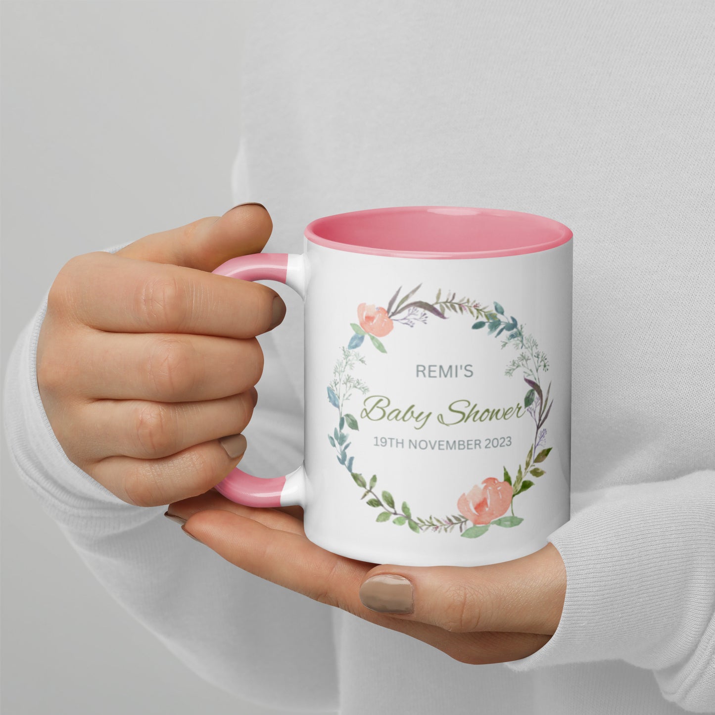 Personalised Baby Shower Mug with Color Inside