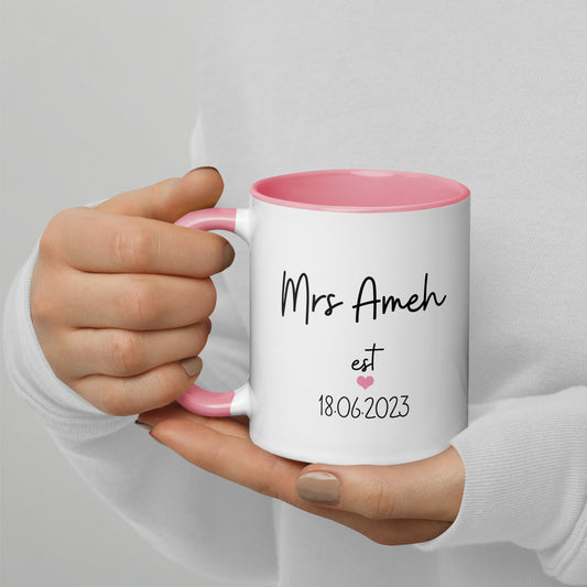 Personalised Mrs Mug Two Tone