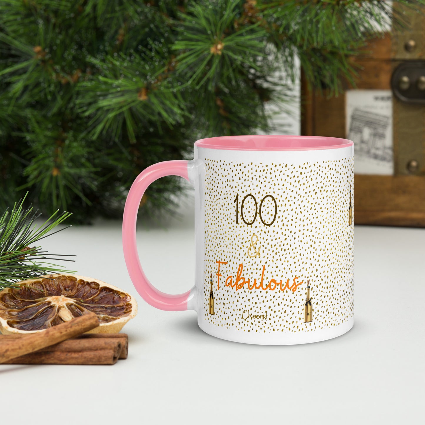 100th Birthday Mug with Color Inside
