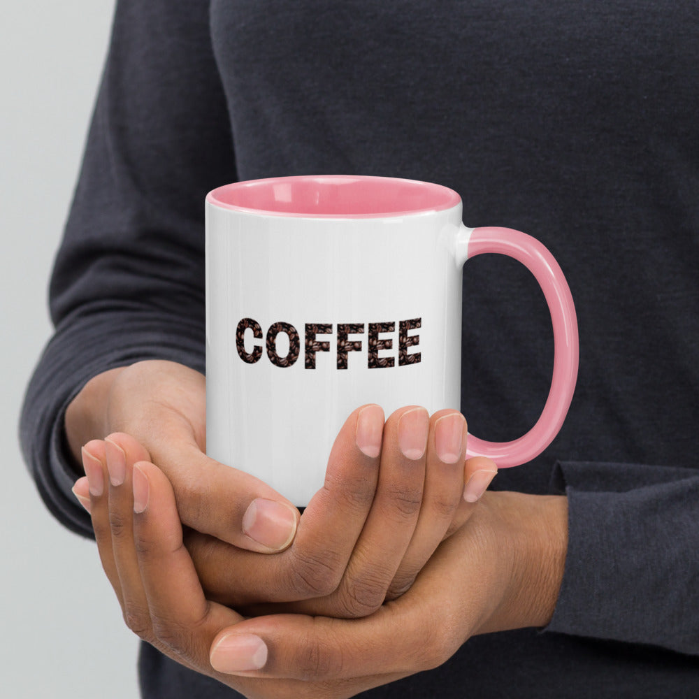 Coffee Bean Mug with Color Inside, Lovely Two Tone Unique Gift For A Special Someone