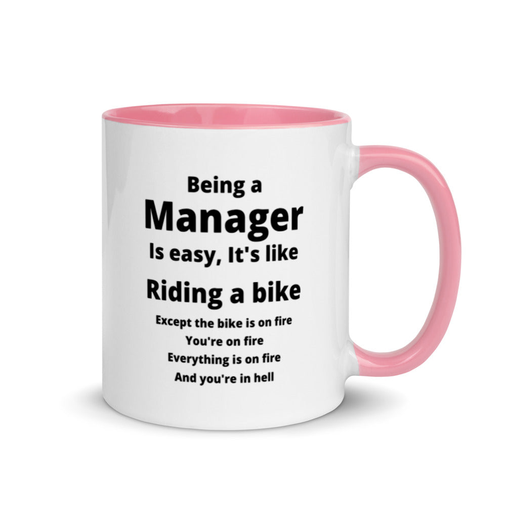 Manager Mug, with Color Inside, Being A Manager Is Easy, Ideal Gift For, Managers, Team Manager, Case Manager Gifts, Best Manager Gifts