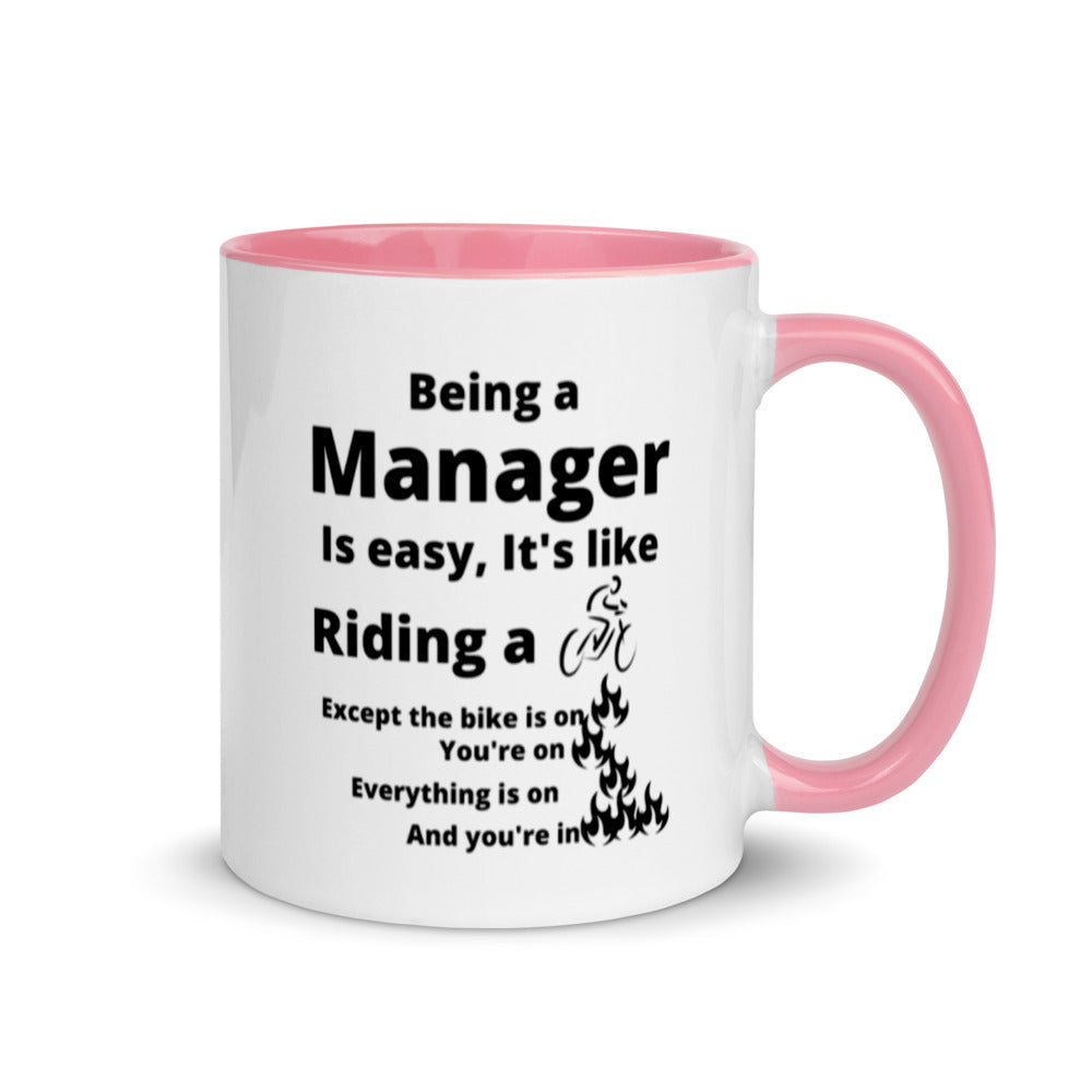 Manager Mug, with Color Inside, Being A Manager Is Easy, Ideal Gift For, Managers, Team Manager, Case Manager Gifts, Best Manager Gifts