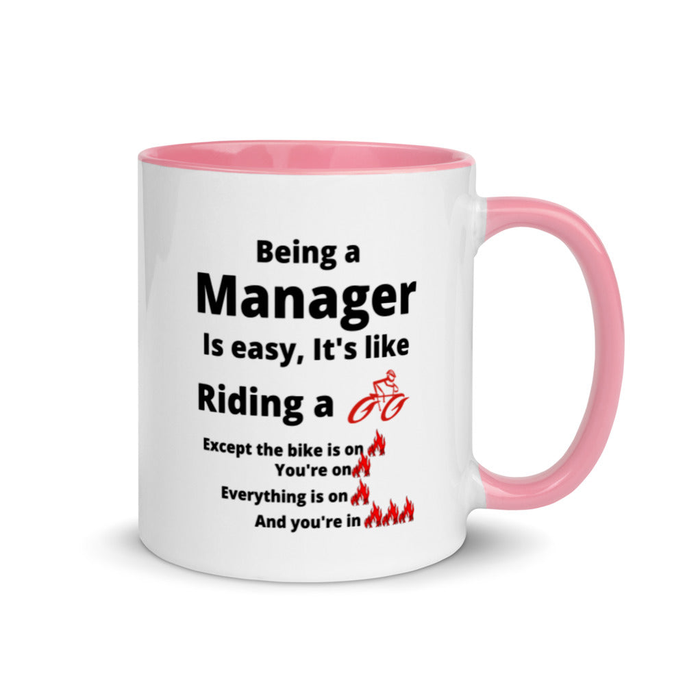 Manager Mug, with Color Inside, Being A Manager Is Easy, Ideal Gift For, Managers, Team Manager, Case Manager Gifts, Best Manager Gifts