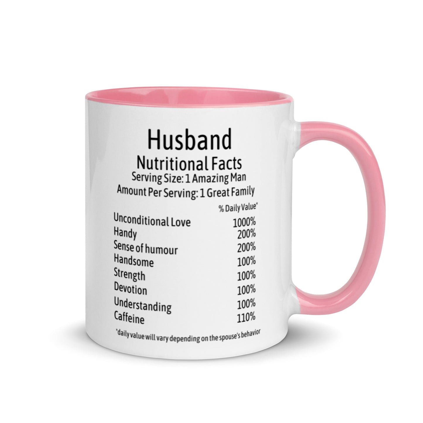 Husband Mug Two Tone Nutrition facts