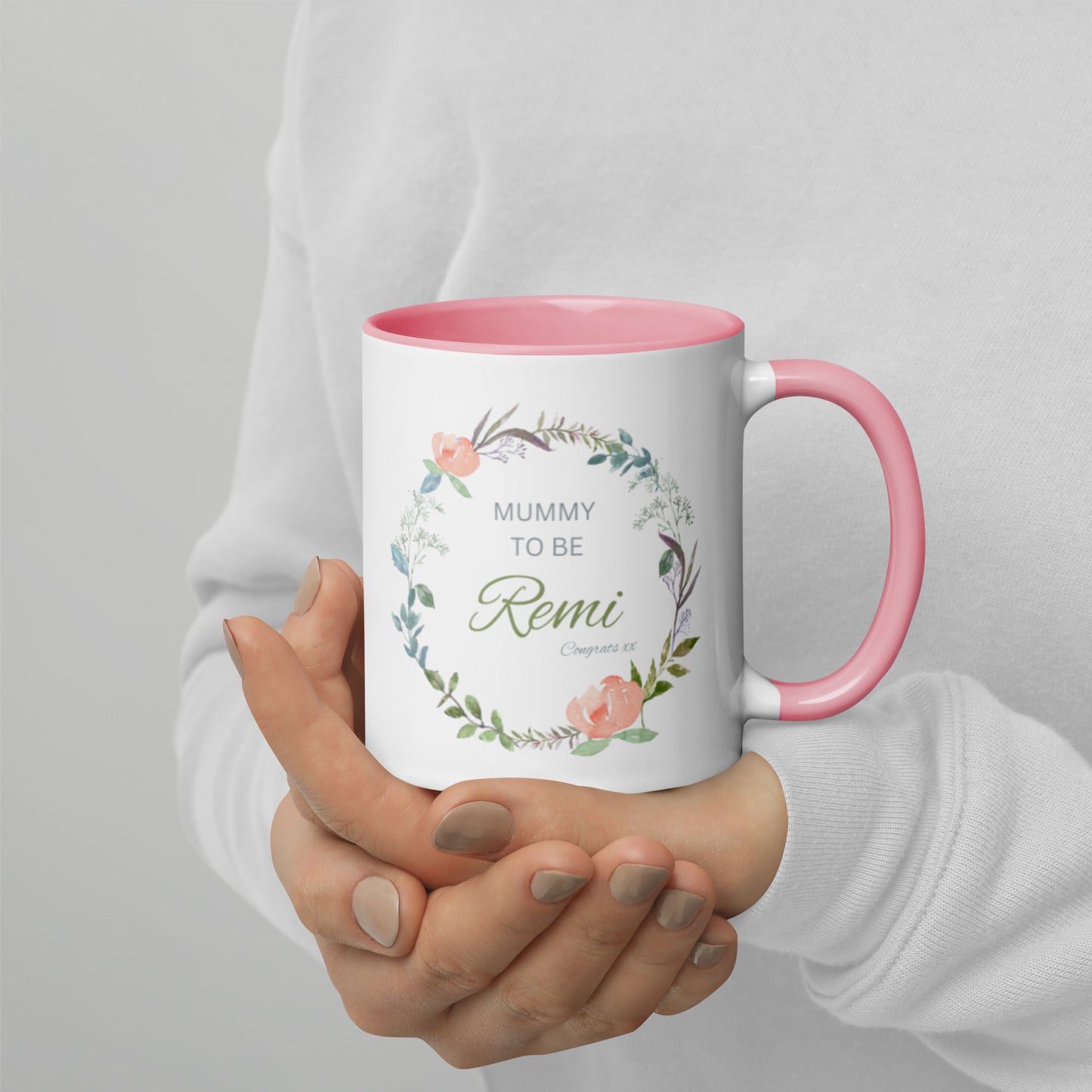 Personalised Baby Shower Mug with Color Inside