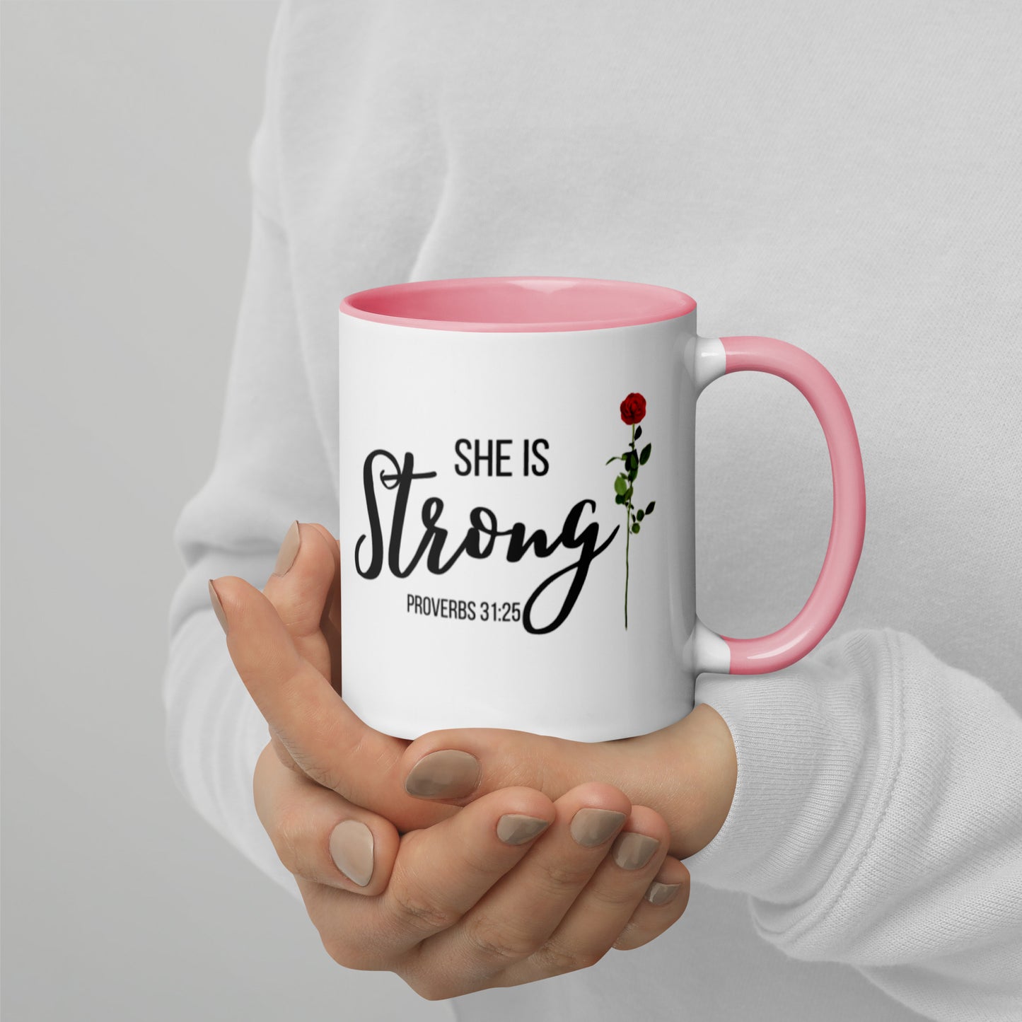 She Is Strong Mug with Color Inside