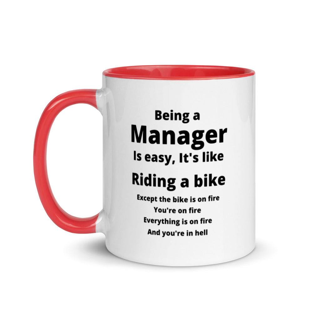 Manager Mug, with Color Inside, Being A Manager Is Easy, Ideal Gift For, Managers, Team Manager, Case Manager Gifts, Best Manager Gifts