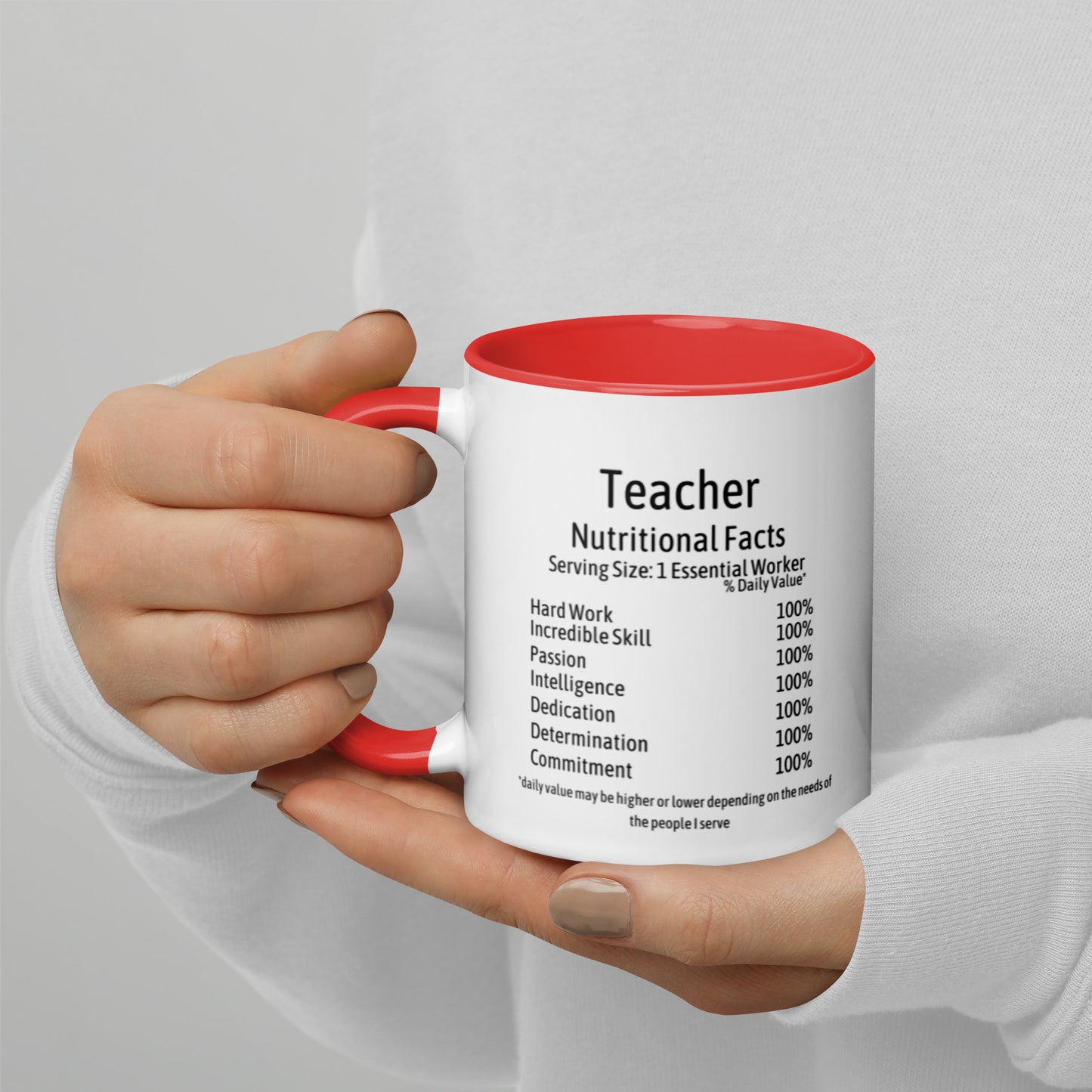 Teacher Coffee Mug Two Tone Nutrition Facts Cup Appreciation Gifts, For Teachers Birthday