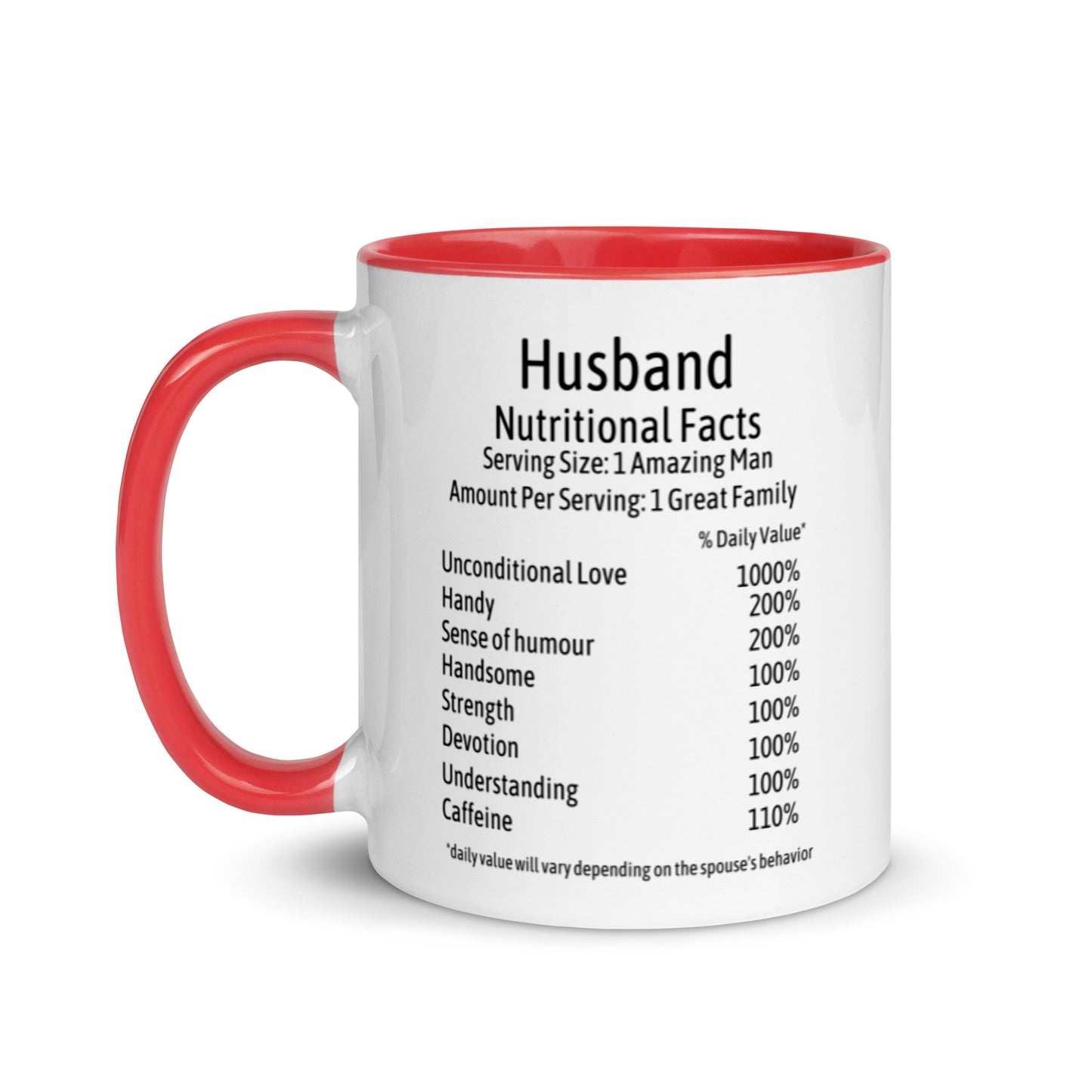 Husband Mug Two Tone Nutrition facts
