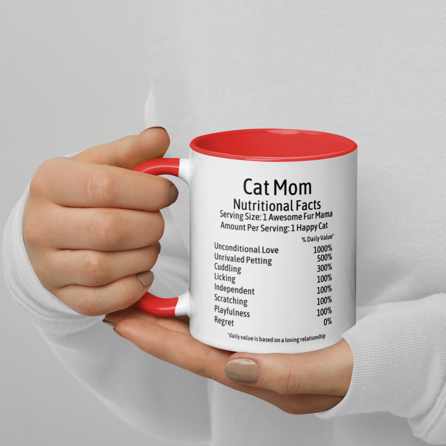 Cat Mom Mug with Color Inside