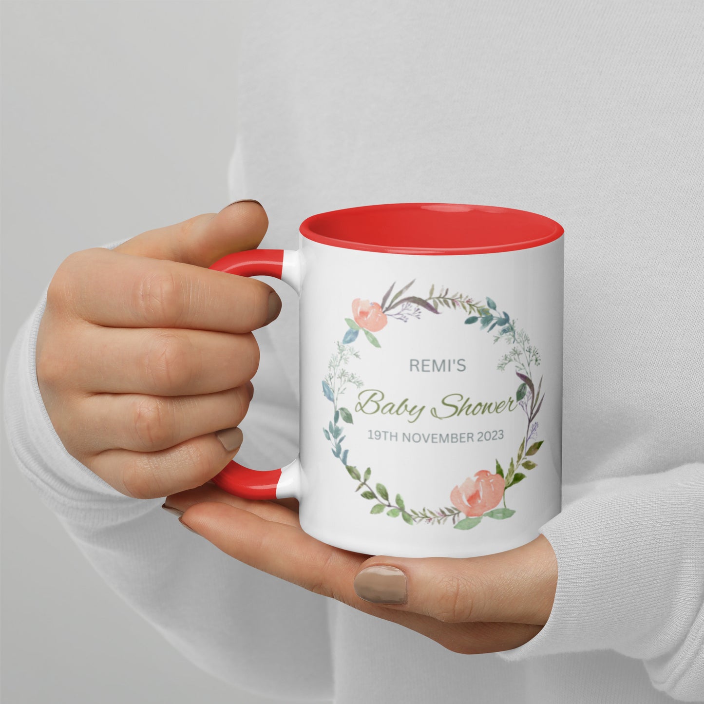 Personalised Baby Shower Mug with Color Inside