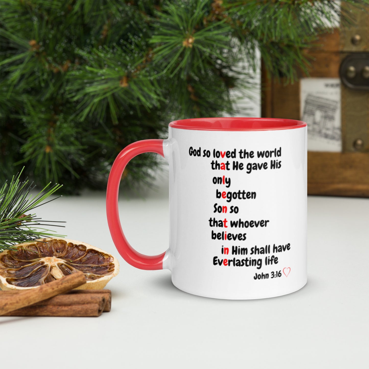 Valentine John 3:16 Mug with Color Inside