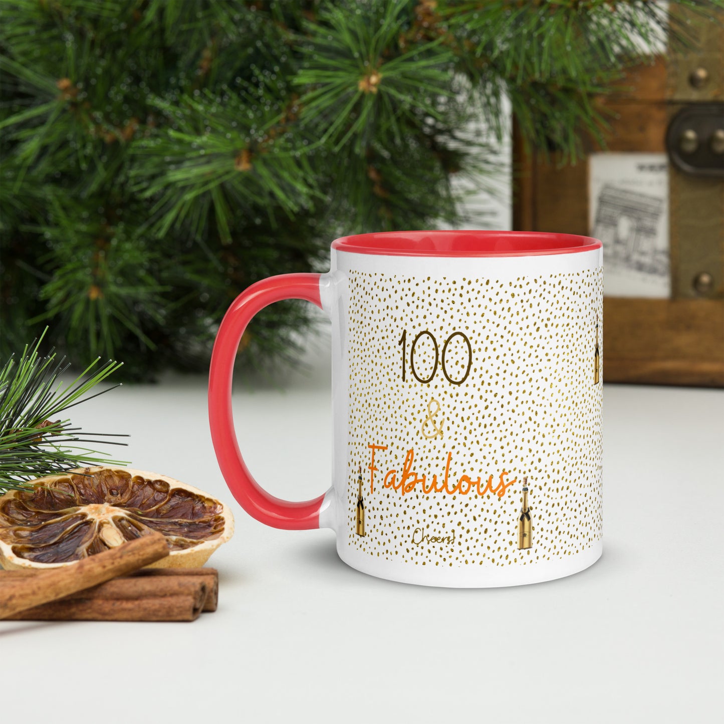 100th Birthday Mug with Color Inside