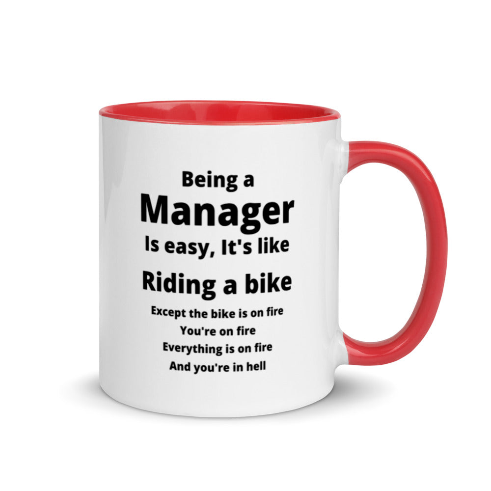 Manager Mug, with Color Inside, Being A Manager Is Easy, Ideal Gift For, Managers, Team Manager, Case Manager Gifts, Best Manager Gifts