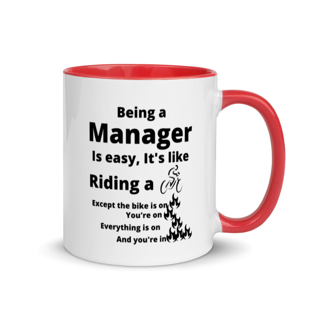 Manager Mug, with Color Inside, Being A Manager Is Easy, Ideal Gift For, Managers, Team Manager, Case Manager Gifts, Best Manager Gifts