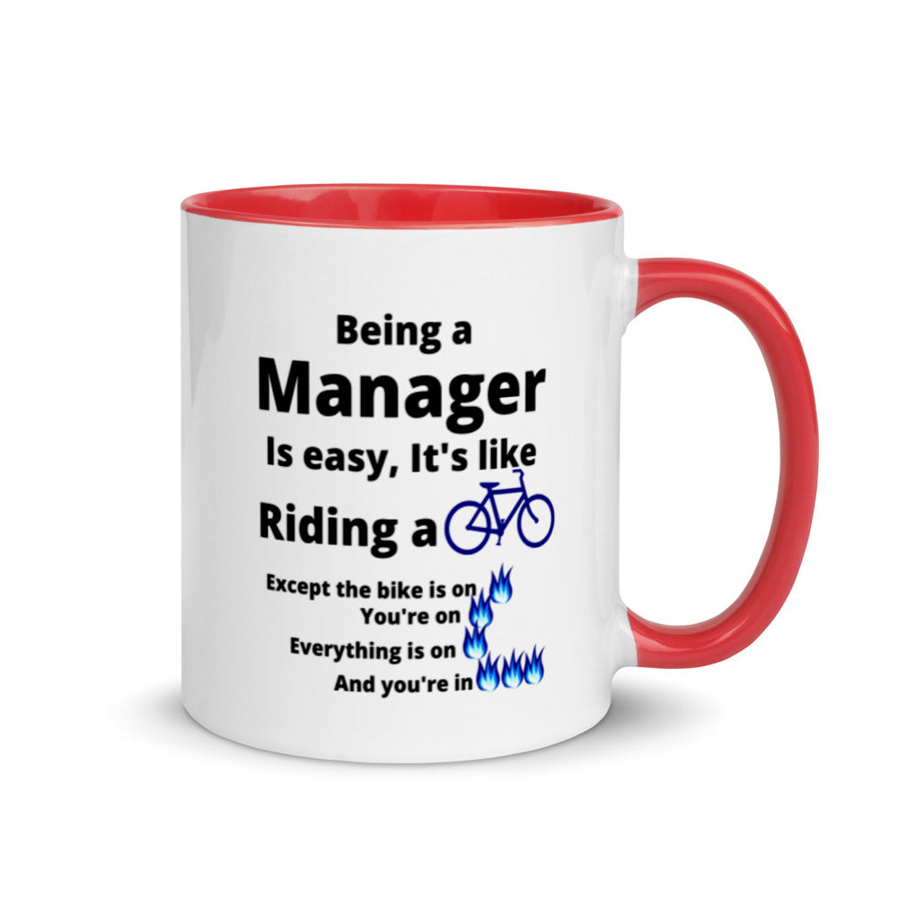 Manager Mug, with Color Inside, Being A Manager Is Easy, Ideal Gift For, Managers, Team Manager, Case Manager Gifts, Best Manager Gifts