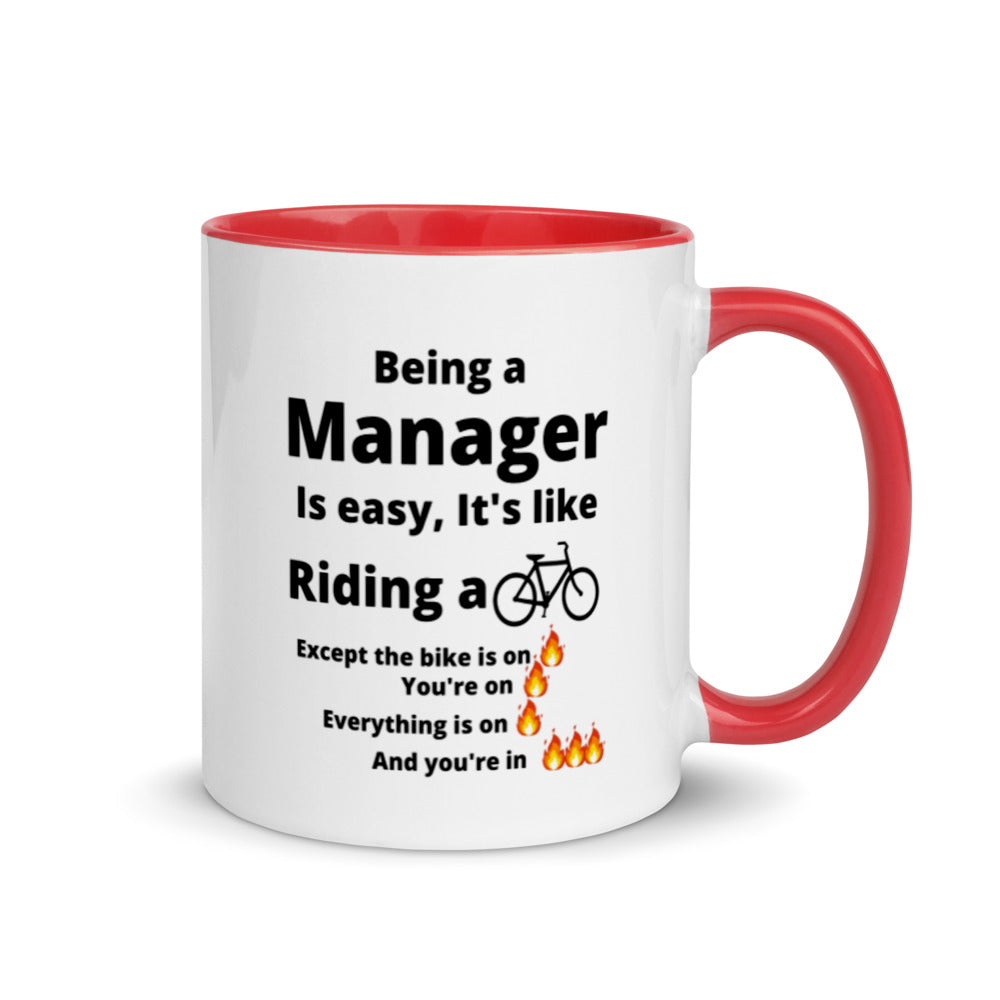 Manager Mug, with Color Inside, Being A Manager Is Easy, Ideal Gift For, Managers, Team Manager, Case Manager Gifts, Best Manager Gifts