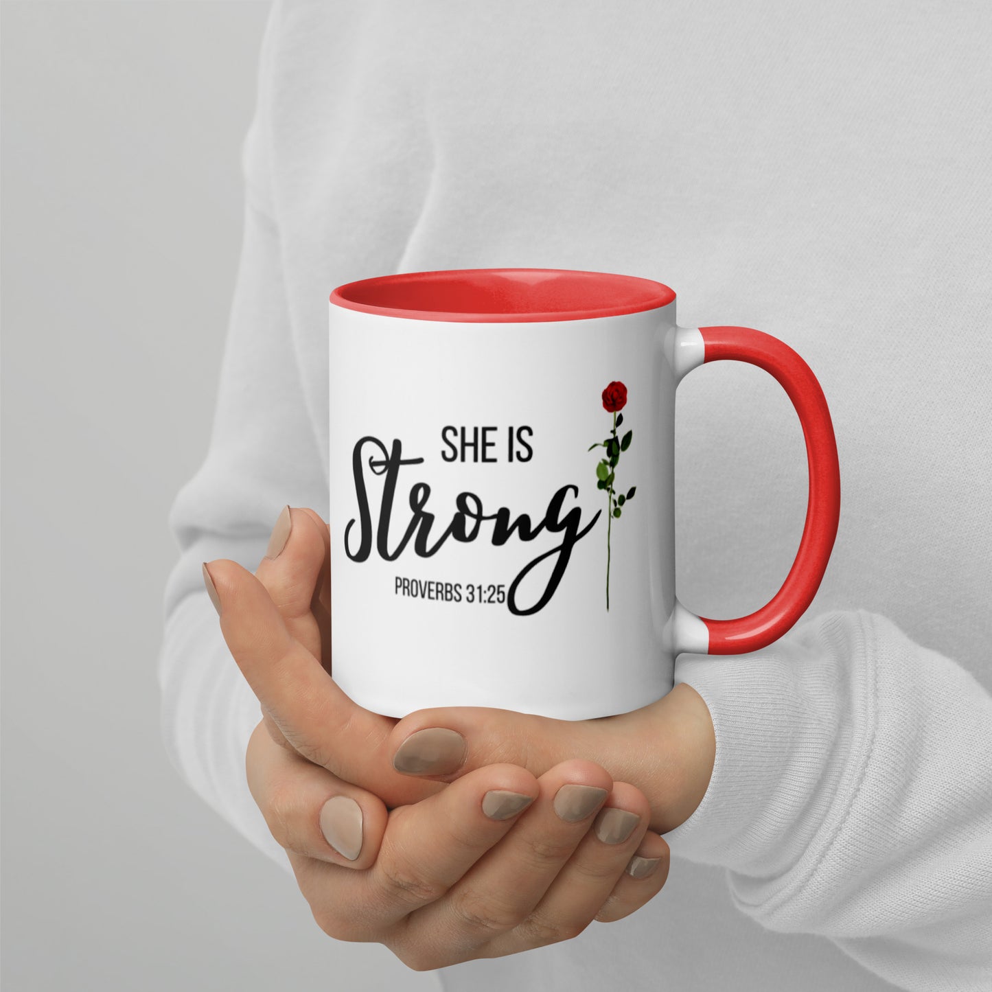 She Is Strong Mug with Color Inside