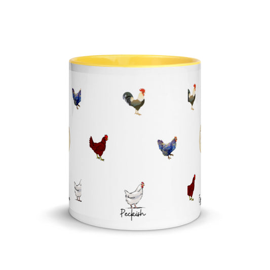 Chicken Coffee Mug with Color Inside, Easter Gifts For Adults, Perfect Gift For Chicken Keeper, Chicken Enthusiast
