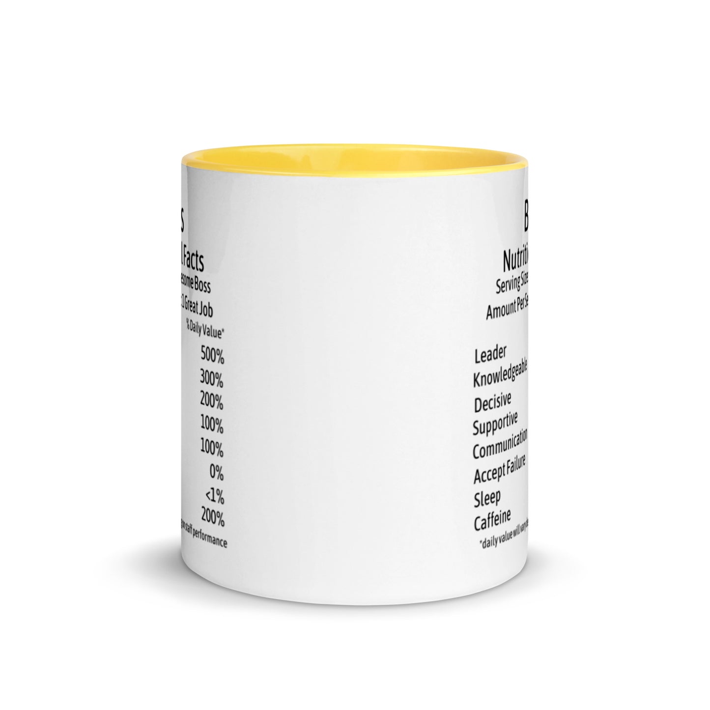 Boss Coffee Mug Two Tone Nutrition Facts Cup Appreciation Gifts For Bossed Up Lady, Girl, Women, Men, Bosses Day, Leaving Present, Birthday Gift