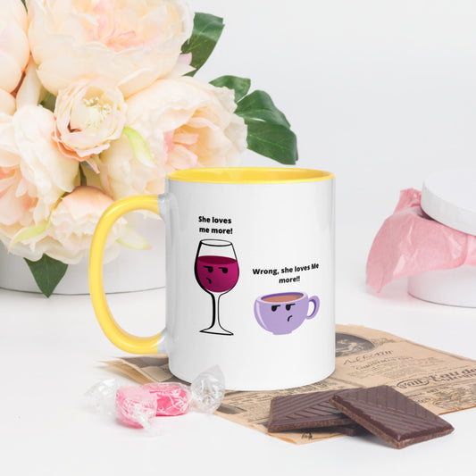 Wine And Coffee Mug, Wine Lover Gift, Coffee Lover, Coffee Gift, Wine Gifts, Wine Vs Coffee, Love Coffee, Love Wine, Wine Drinker Gift, Two Tone