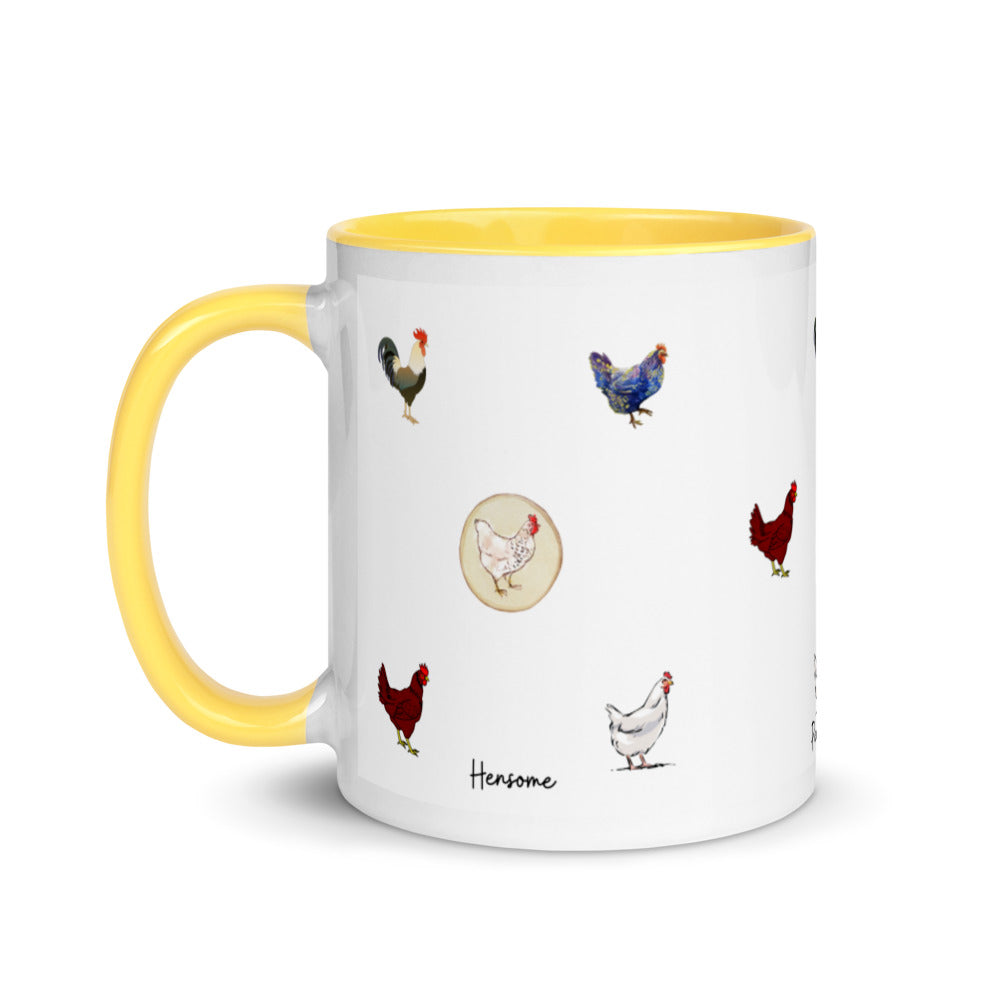 Chicken Coffee Mug with Color Inside, Easter Gifts For Adults, Perfect Gift For Chicken Keeper, Chicken Enthusiast