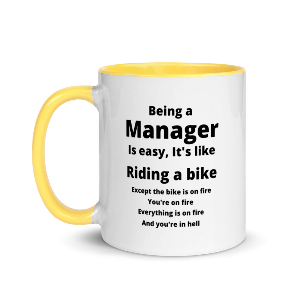 Manager Mug, with Color Inside, Being A Manager Is Easy, Ideal Gift For, Managers, Team Manager, Case Manager Gifts, Best Manager Gifts