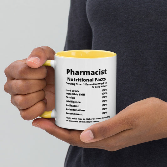 Pharmacist Mug Two Tone Nutrition Facts Essential Worker Gifts