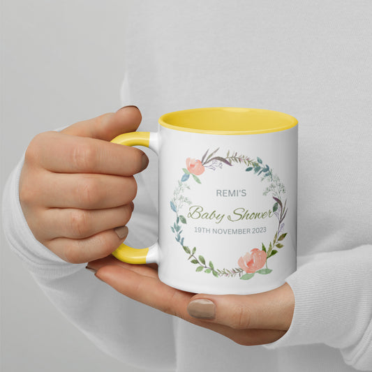 Personalised Baby Shower Mug with Color Inside