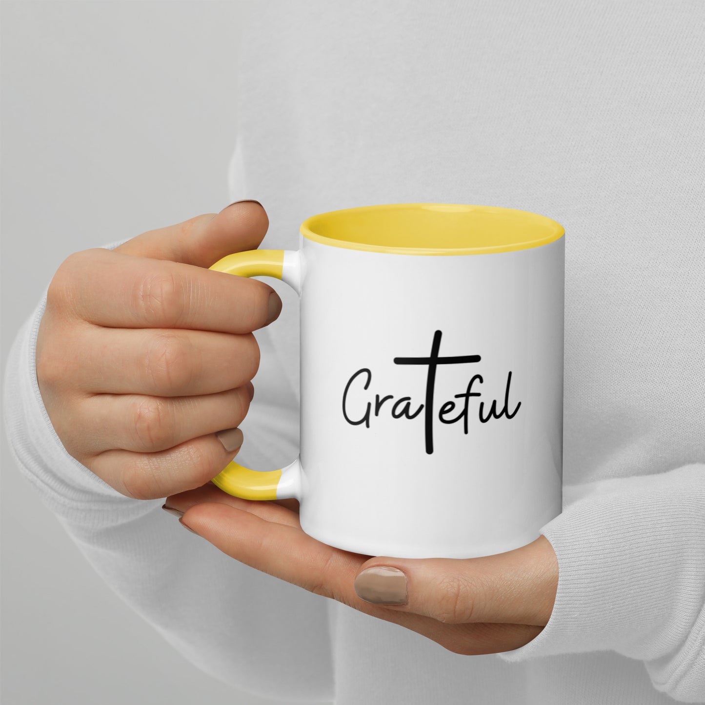 Grateful Mug with Color Inside