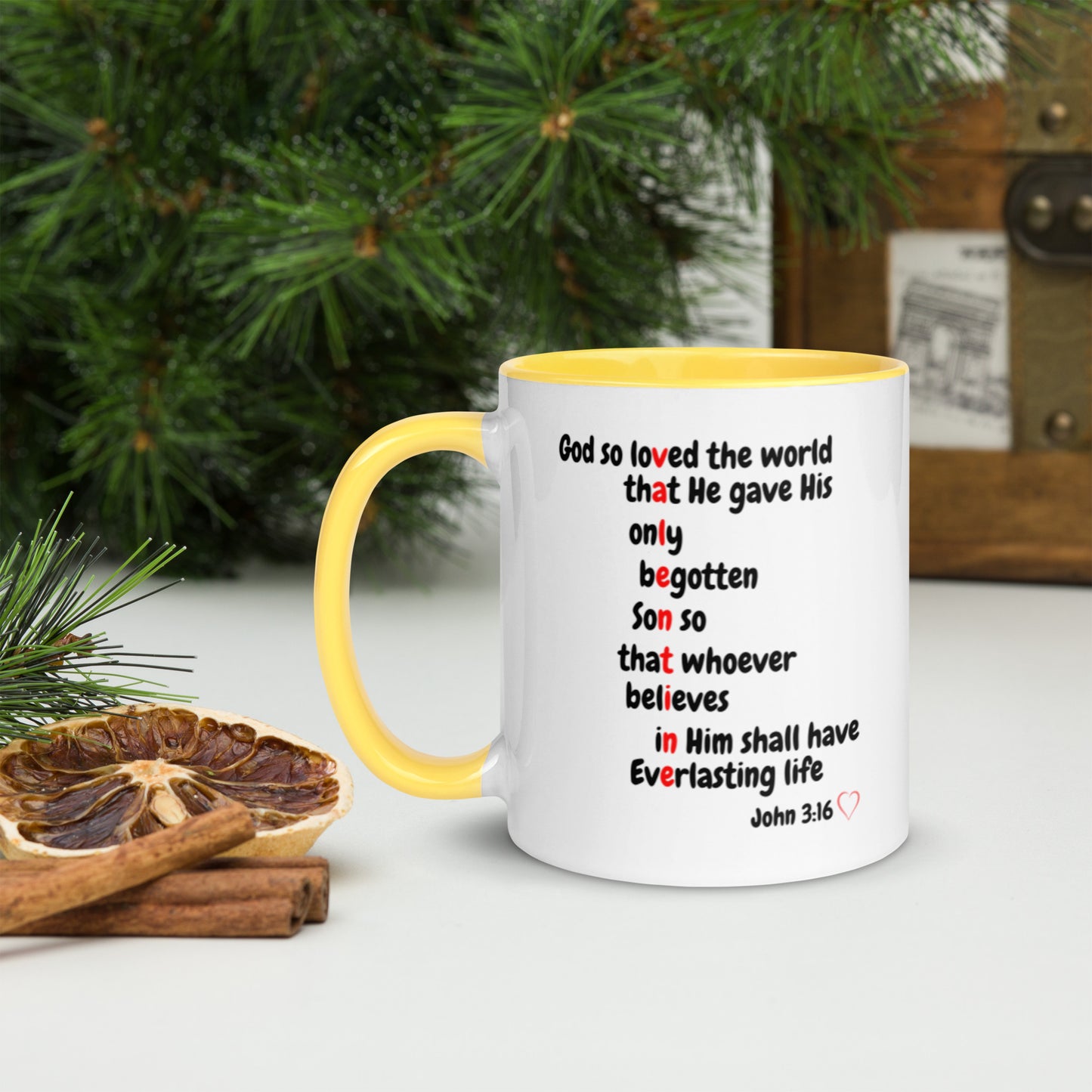 Valentine John 3:16 Mug with Color Inside