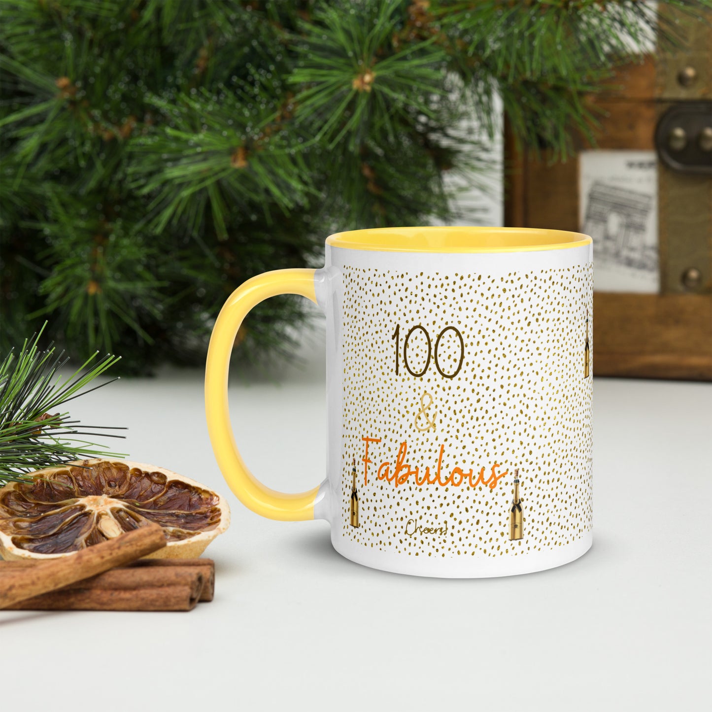 100th Birthday Mug with Color Inside